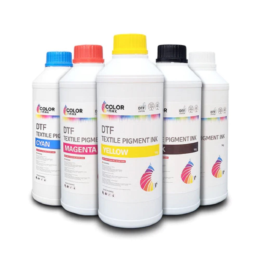 Absolute Toner Color Max DTF Ink  Pack of 5 (B, C, Y, M, W) With Consistent And Professional Print Quality DTF ink