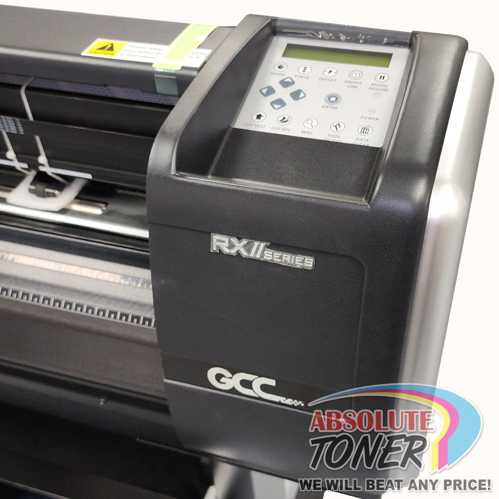 Absolute Toner $89.96/Month New GCC RX II-101S 52.2" Inch Media Size Roller Type Vinyl Cutter With Enhanced AAS II Contour Cutting System Including Media Basket Vinyl Cutters
