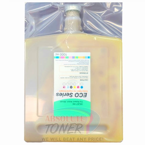 Absolute Toner High Quality Premium 1000ml (1L) Compatible Eco-Solvent Max 2 Yellow Bulk Ink Snap In Bottle Roland Cartridges