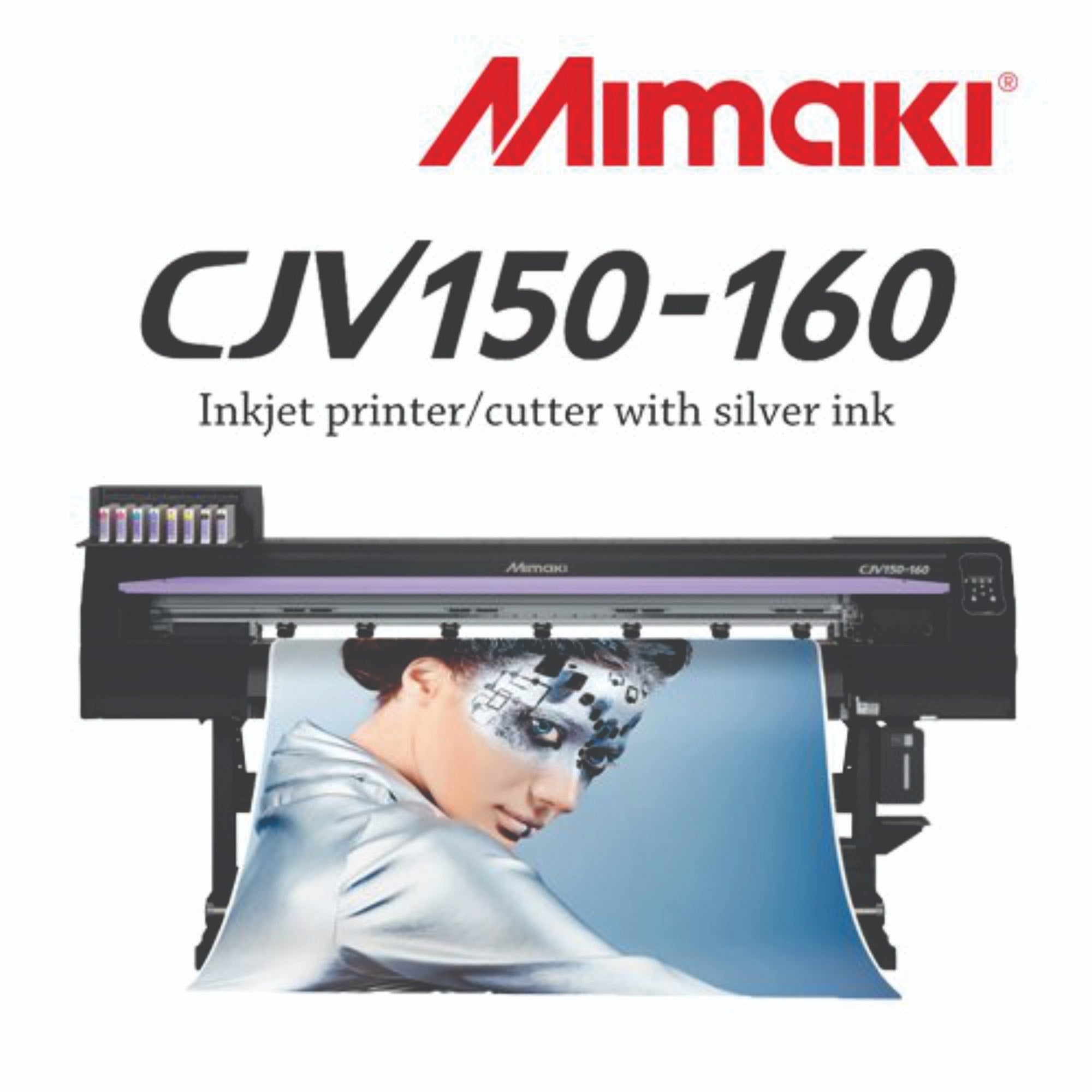Absolute Toner Brand New Mimaki (WITH VIVID ORANGE) OPTIONAL WHITE/SILVER CJV150-160 64 Inches Commercial Large Format Printer and Cutting Plotter Print and Cut Plotters