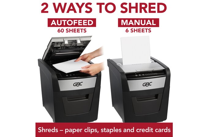 Absolute Toner GBC 60X Micro-Cut 60 Sheet AutoFeed+ Home Shredder Shredders