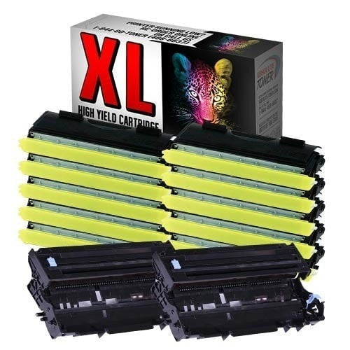 Absolute Toner Compatible 10 + 2  Brother TN-460 High Yield Black Toner + DR-400 Drum Unit Cartridge Combo (High Yield Of TN-430) Brother Toner Cartridges