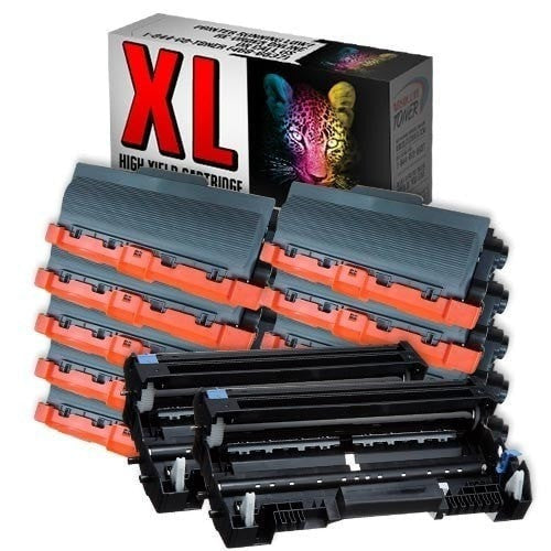 Absolute Toner Compatible 10 + 2  Brother TN-750 Black Toner + DR-720 Drum Cartridge Combo (High Yield Of TN-720) Brother Toner Cartridges