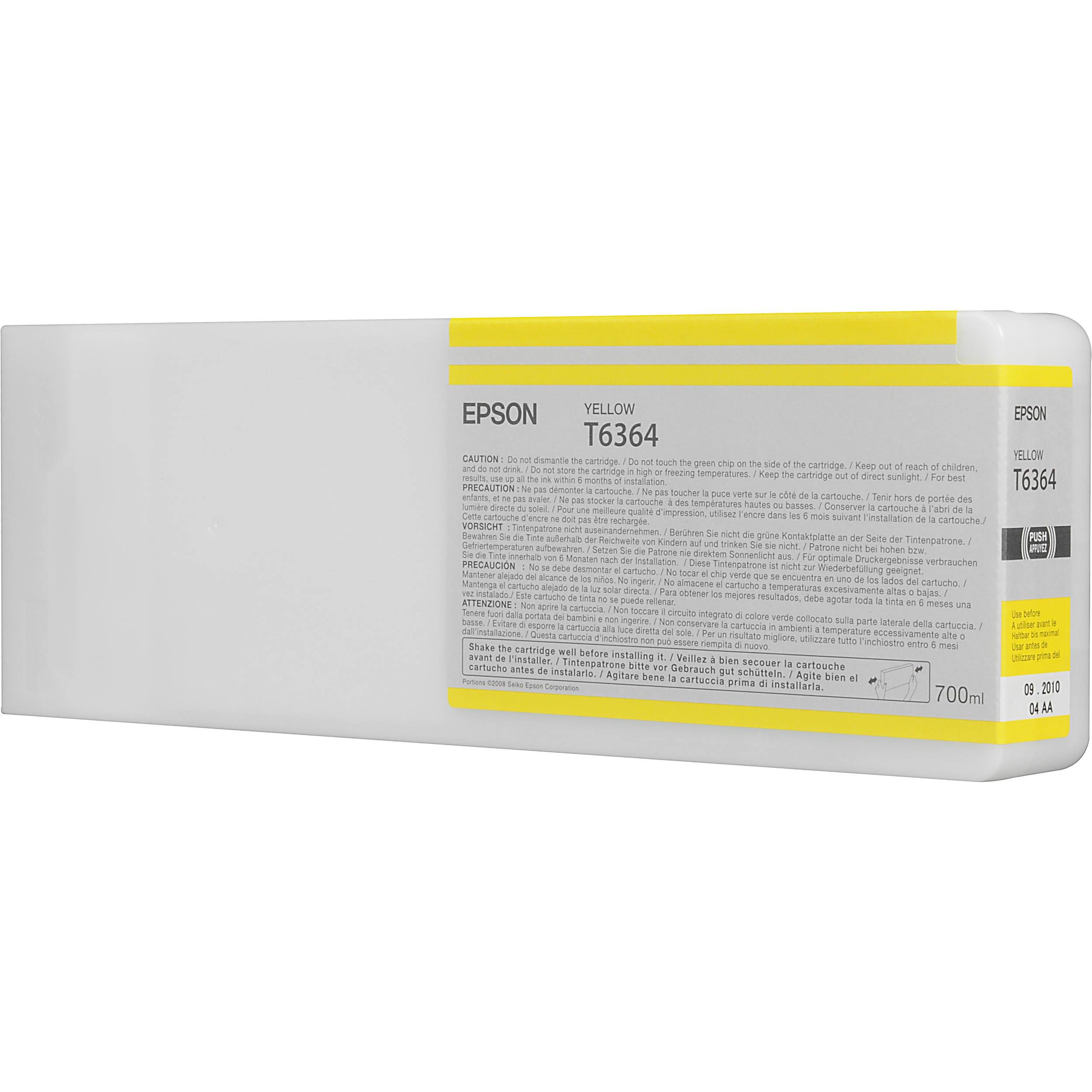 Absolute Toner T636400 EPSON ULTRACHROME HDR YELLOW INK, 700ML, STYLUS PRO Epson Ink Cartridges