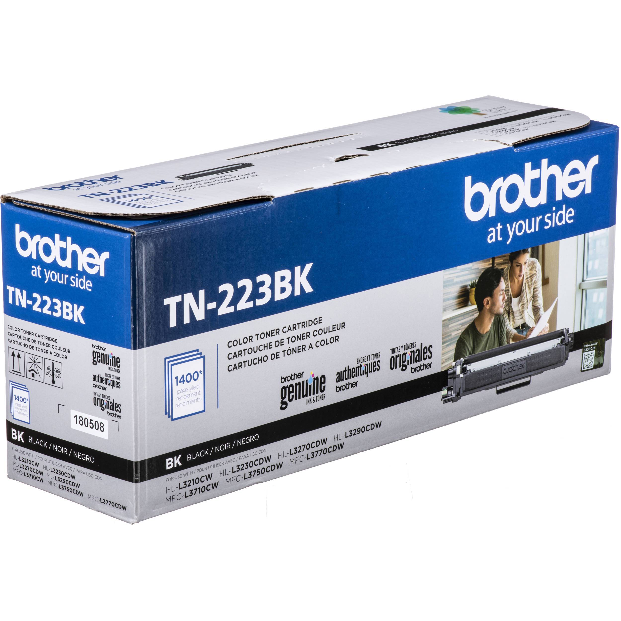 Absolute Toner Brother Genuine OEM TN223BK, Standard Yield Black Toner Cartridge Original Brother Cartridges