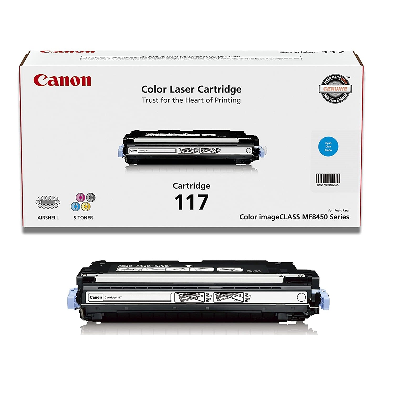 Absolute Toner Canon 2577B001AA OEM Genuine Cyan Toner Cartridge for MF8450C, I-SENSYS MF8450, LBP-5300 Original Canon Cartridges