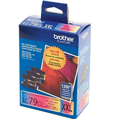 Absolute Toner Original Brother Genuine OEM LC79 Colour Ink Cartridges Combo Pack Super High Yield | LC793PKS Brother Ink Cartridges
