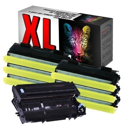 Absolute Toner Compatible 6 + 1  Brother TN-460 High Yield Black Toner + DR-400 Drum Unit Cartridge Combo (High Yield Of TN-430) Brother Toner Cartridges