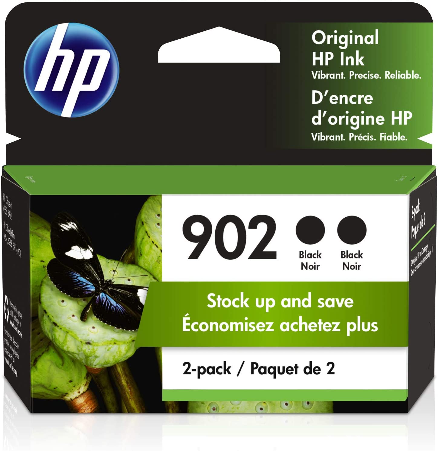 Absolute Toner HP 902 Original Genuine OEM Black Ink Twin Pack Cartridge HP Ink Cartridges