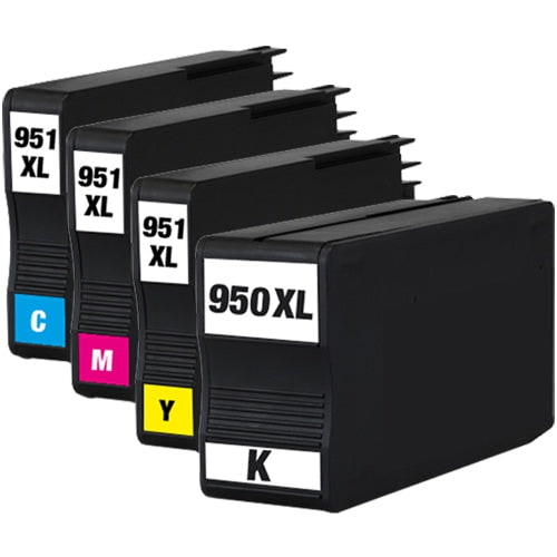 Absolute Toner AbsoluteToner 4 Ink Cartridges Compatible With HP 950XL & 951XL Combo (Black, Cyan, Magenta, Yellow) HP Ink Cartridges