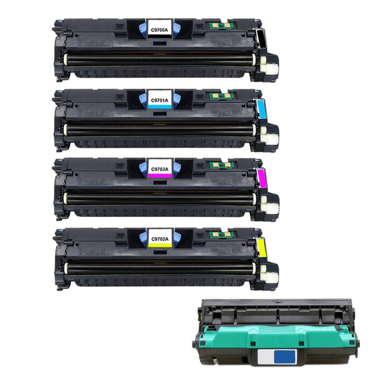 Absolute Toner AbsoluteToner Drum and Laser Toner Cartridge Compatible With HP 121A Combo of 5 (Black Cyan Magenta Yellow & 1 Drum Unit) HP Toner Cartridges