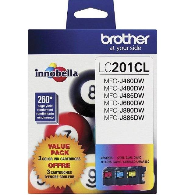 Absolute Toner Original Brother Genuine OEM LC2013PKS 3 Pack Ink Cartridges Cyan Magenta Yellow Original Brother Cartridges