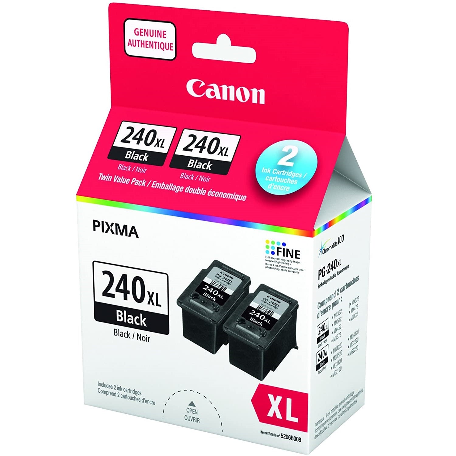 Absolute Toner Canon PG-240XL Black Twin Ink Original Genuine OEM | 5206B008 Canon Ink Cartridges
