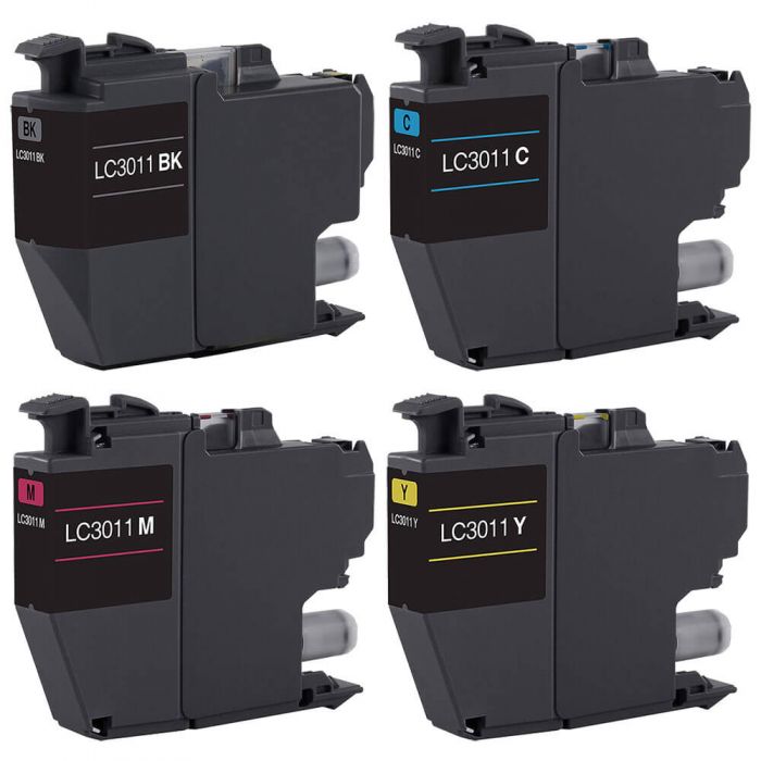 Absolute Toner Compatible Brother LC3011 BK/C/M/Y Ink Cartridge Combo, Pack Of 4 (Includes 1 Each Black, Cyan, Magenta, Yellow) Brother Ink Cartridges