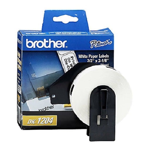 Absolute Toner Brother Genuine DK1204 Multipurpose Paper Label Roll, Die-Cut Paper Labels, Engineered for Excellence, 400 Labels Per Roll Brother Ink Cartridges