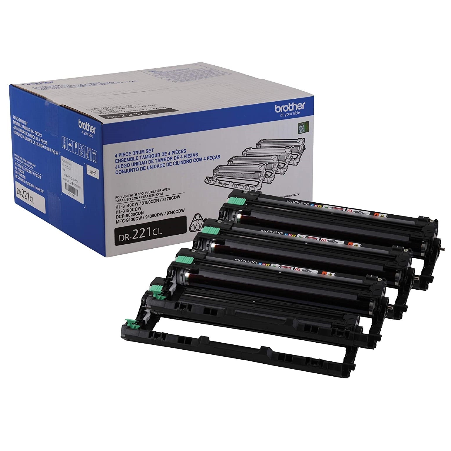 Absolute Toner Brother Genuine OEM DR-221 (DR221CL) Drum Unit, 4/Pack | Yields Upto 15,000 Pages Original Brother Cartridges