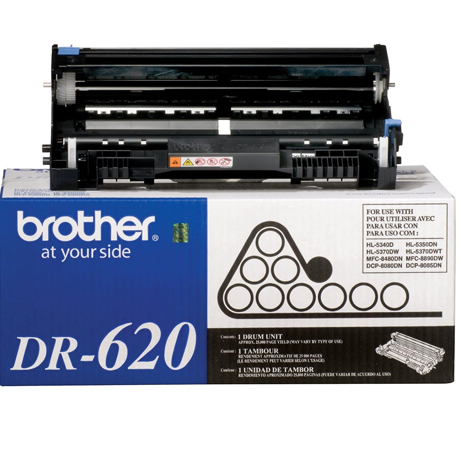 Absolute Toner Brother Genuine OEM DR-620 Printer Drum Unit, DR620 | Works for DCP-8080DN, DCP-8085DN, HL-5340D, HL-5350DN Original Brother Cartridges