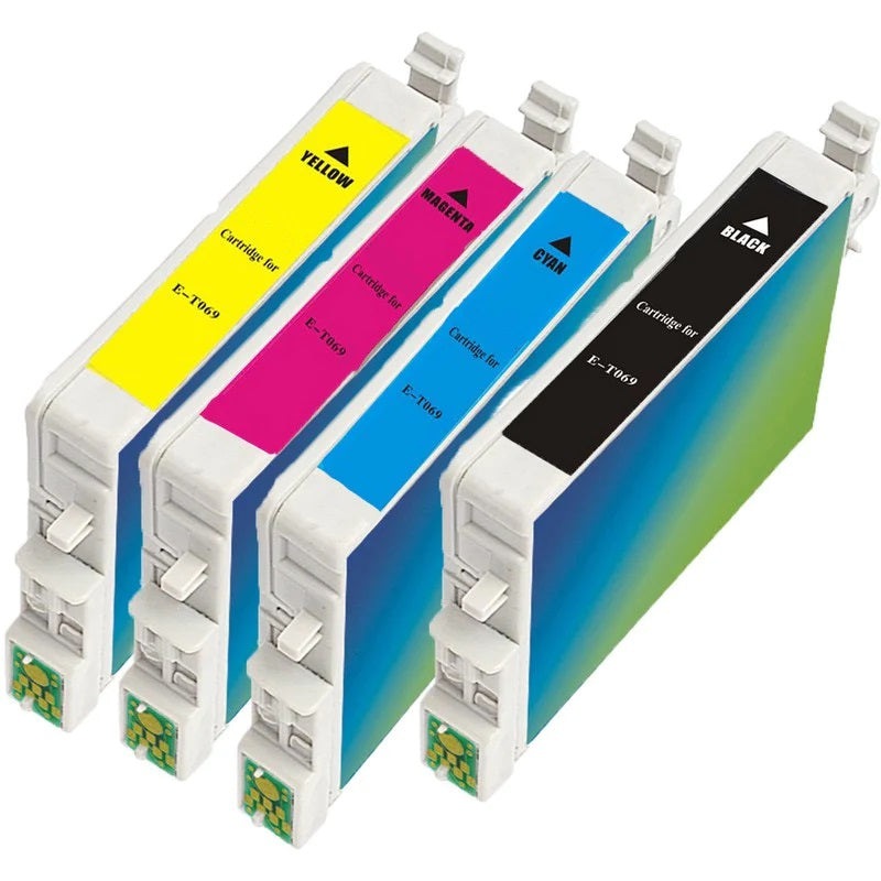 Absolute Toner Epson 69 T069 Compatible Color Combo Ink Cartridge, Pack of 4 (BK/C/M/Y) | Absolute Toner Epson Ink Cartridges