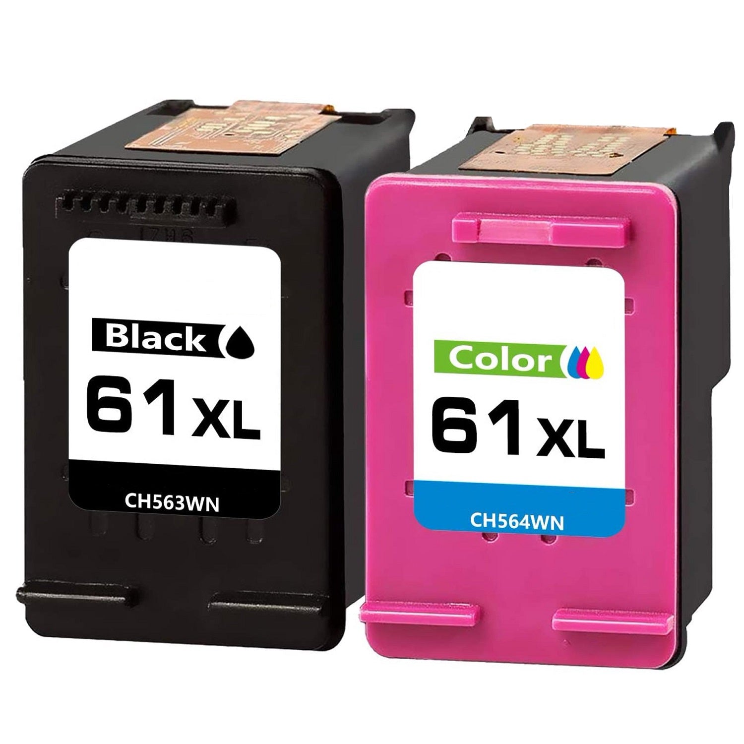 Absolute Toner Compatible HP 61XL (CH563AN / CH564AN) Black and Tri-Color High Yield Ink Cartridge Combo Pack HP Ink Cartridges