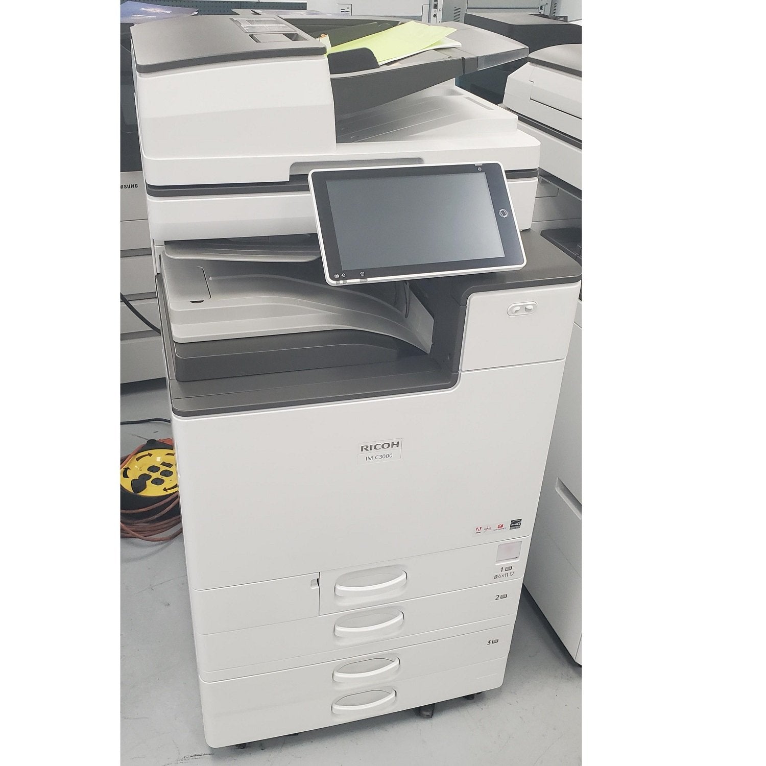 Absolute Toner $95/Month Ricoh IM C3000 (LOW METER) Color Laser Multifunction Printer Copier Scanner With 4 Paper Cassettes For Office Showroom Color Copiers