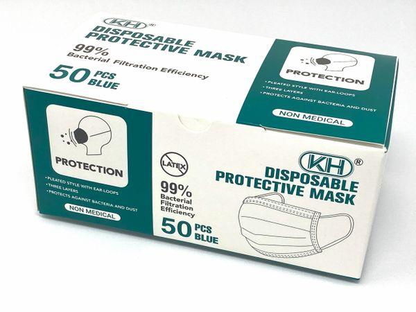 Absolute Toner FREE SHIPPING (10+) 99% HIGH FILTRATION TOP BRAND "KH®️"  FDA Approved Disposable 3 Ply Filter Safety Face Mask with adjustable bridge clip Face Mask
