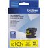 Absolute Toner Brother Genuine OEM LC103Y Yellow High Yield Ink Cartridge, LC103YS Original Brother Cartridges