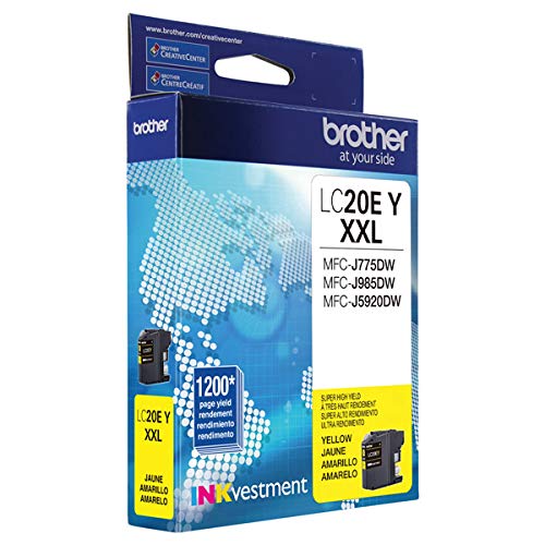 Absolute Toner Brother Genuine OEM LC20EY Super High Yield Yellow Ink Cartridge Original Brother Cartridges