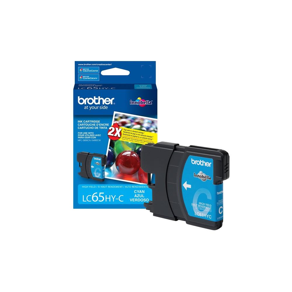 Absolute Toner Brother LC65HYCS Genuine OEM Cyan High Yield Ink Cartridge, LC65 Original Brother Cartridges