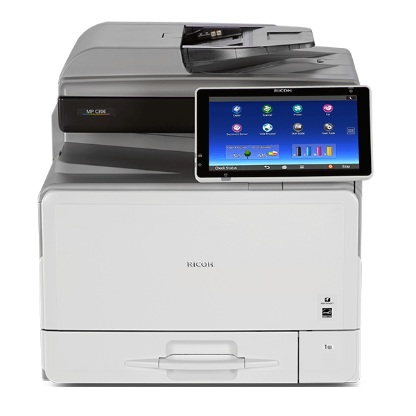Absolute Toner Ricoh MP C306 Color Laser Multifunction Printer Copier Scanner With Large LCD Touch Screen For Office Use Showroom Color Copiers