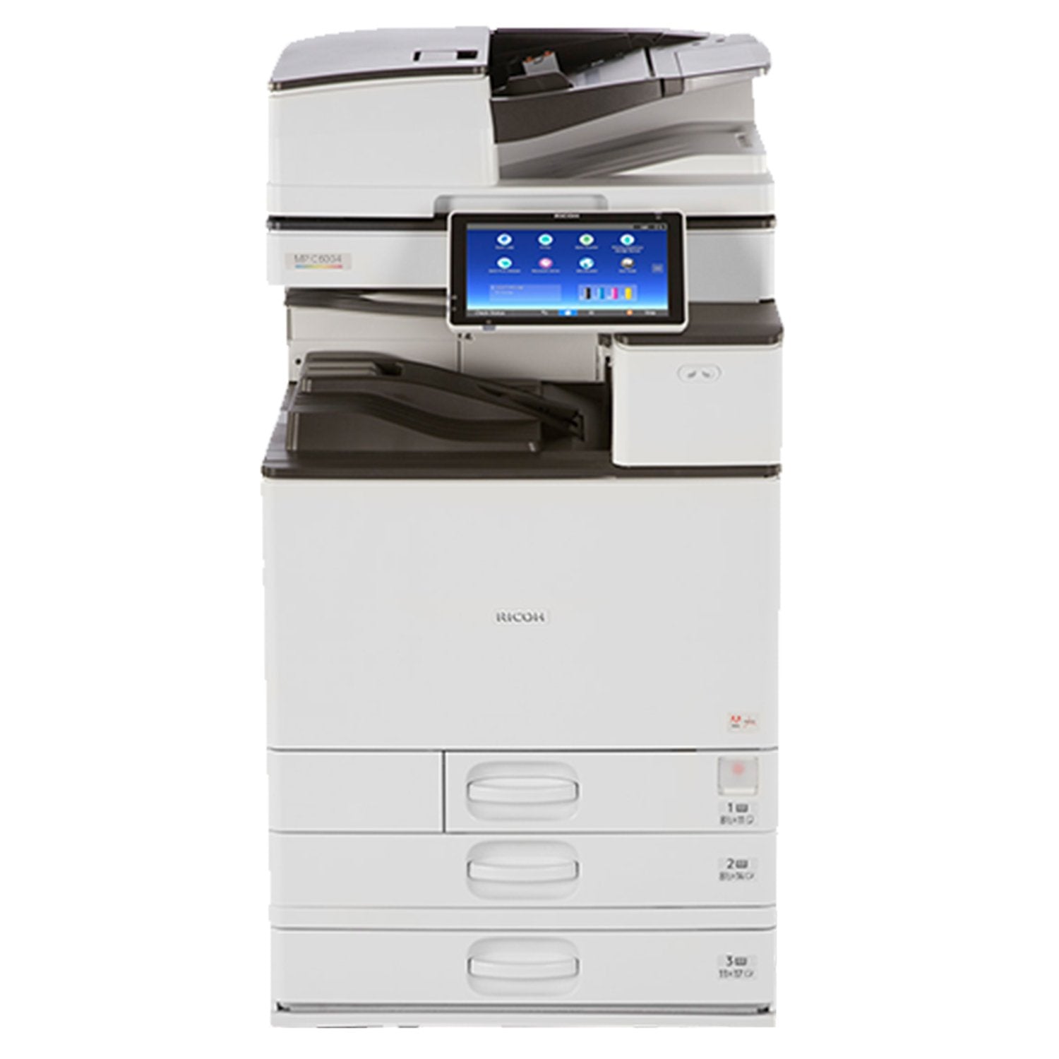 Absolute Toner $69/Month Ricoh MP C6004 60PPM Color Laser Multifunction Printer Copier Scanner Fax 11X17, 12x18 With 1200 x 1200 Dpi Print Resolution For Office Use Showroom Color Copiers