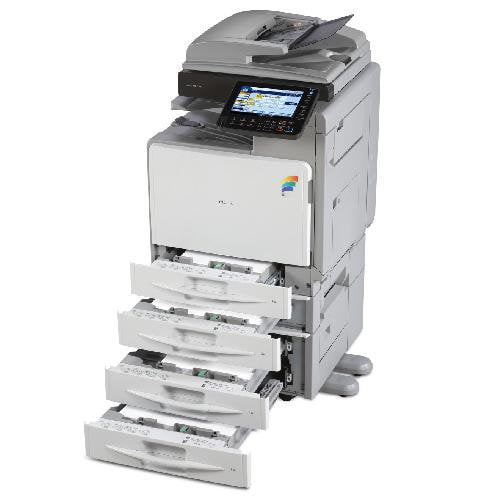 Absolute Toner Ricoh MP C300SR C300 Colour Copier Printer Scanner with Stapler - REPOSSESSED Office Copiers In Warehouse