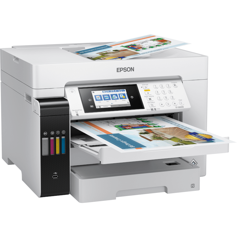 Absolute Toner New Epson WorkForce ST-C8000 Supertank Color Multifunction Printer For High-Volume Printing Up To 13" x 19" Showroom Color Copier