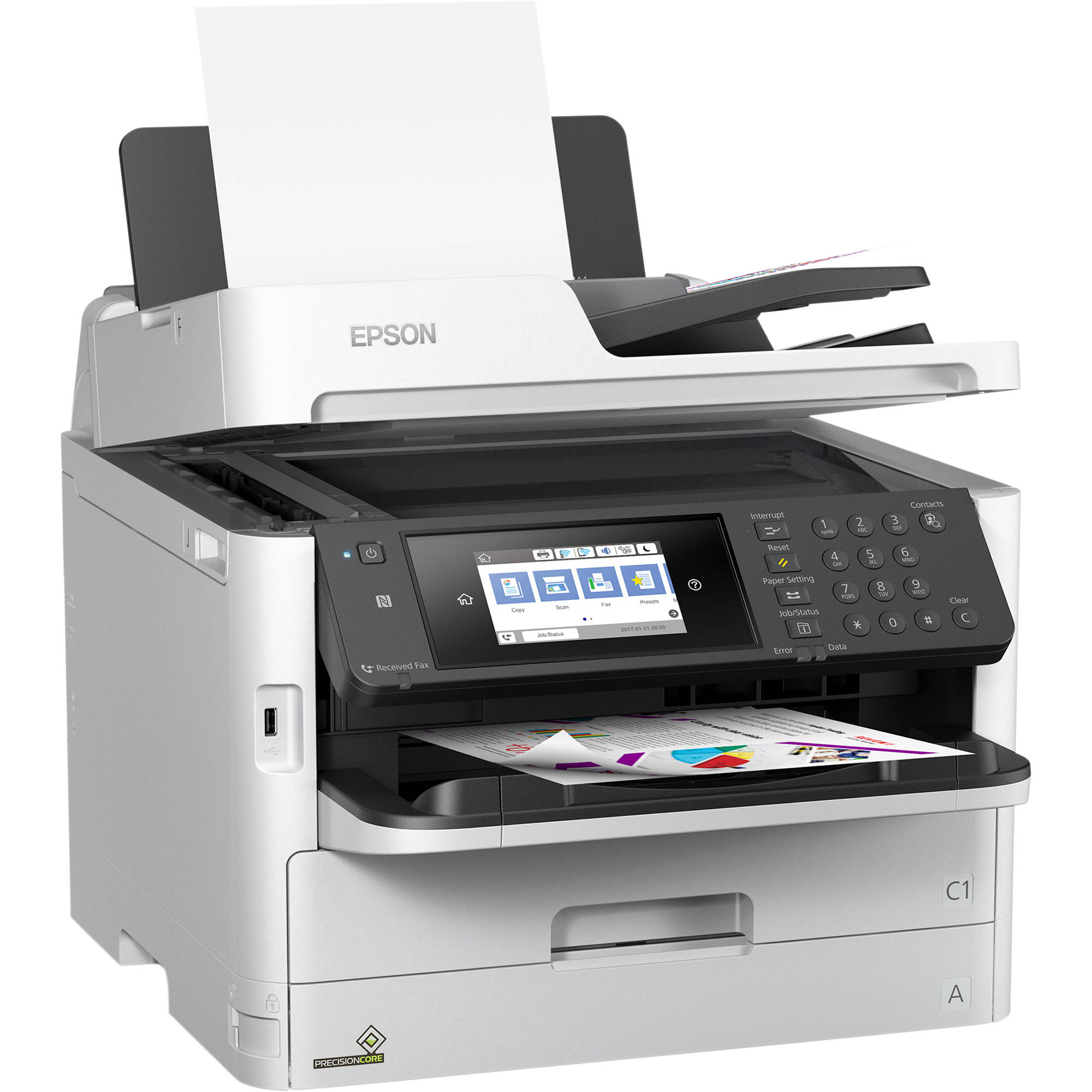 Absolute Toner New Epson Workforce Color Pro WF-C5710 Network Multifunction Printer With 24 Pages Per Minute, Silver For Office, Home Use In Canada Showroom Color Copier