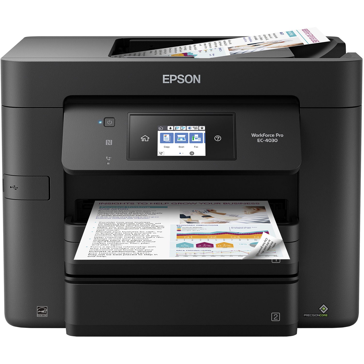 Absolute Toner New Epson Workforce Pro EC-4030 High-Speed Wireless Color Inkjet Multifunction Printer With Automatic Duplex Printing Showroom Color Copier