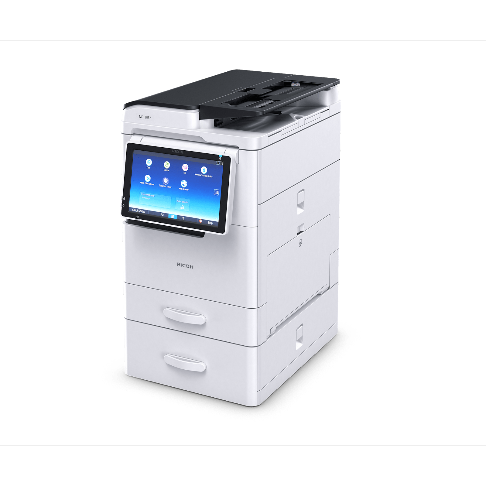 Absolute Toner RICOH B/W MP 305+SPF Multifunction Desktop 2 Trays Laser Printer, Copier, Scanner Showroom Monochrome Copiers