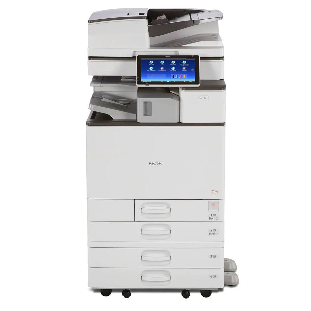 Absolute Toner Ricoh MP C2004 Duplex, 1200 x 1200 DPI, Laser Color All-In-One Printer (Print, Copy, Scan, Fax), 11x17 12x18 With 10.1'' Touchscreen - Only 34k Pages Showroom Color Copiers