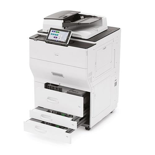Absolute Toner $125/Month Ricoh MP C8003 Large Office Color Laser Multifunction Printer Use For Copy, Scan, Fax With Finisher, Prints up to 80 PPM Showroom Color Copiers