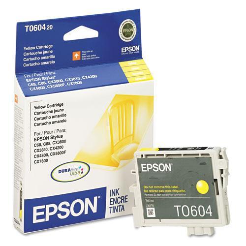 Absolute Toner Epson T060420S Original Genuine OEM DuraBrite Ultra Yellow Ink Cartridge Original Epson Cartridges