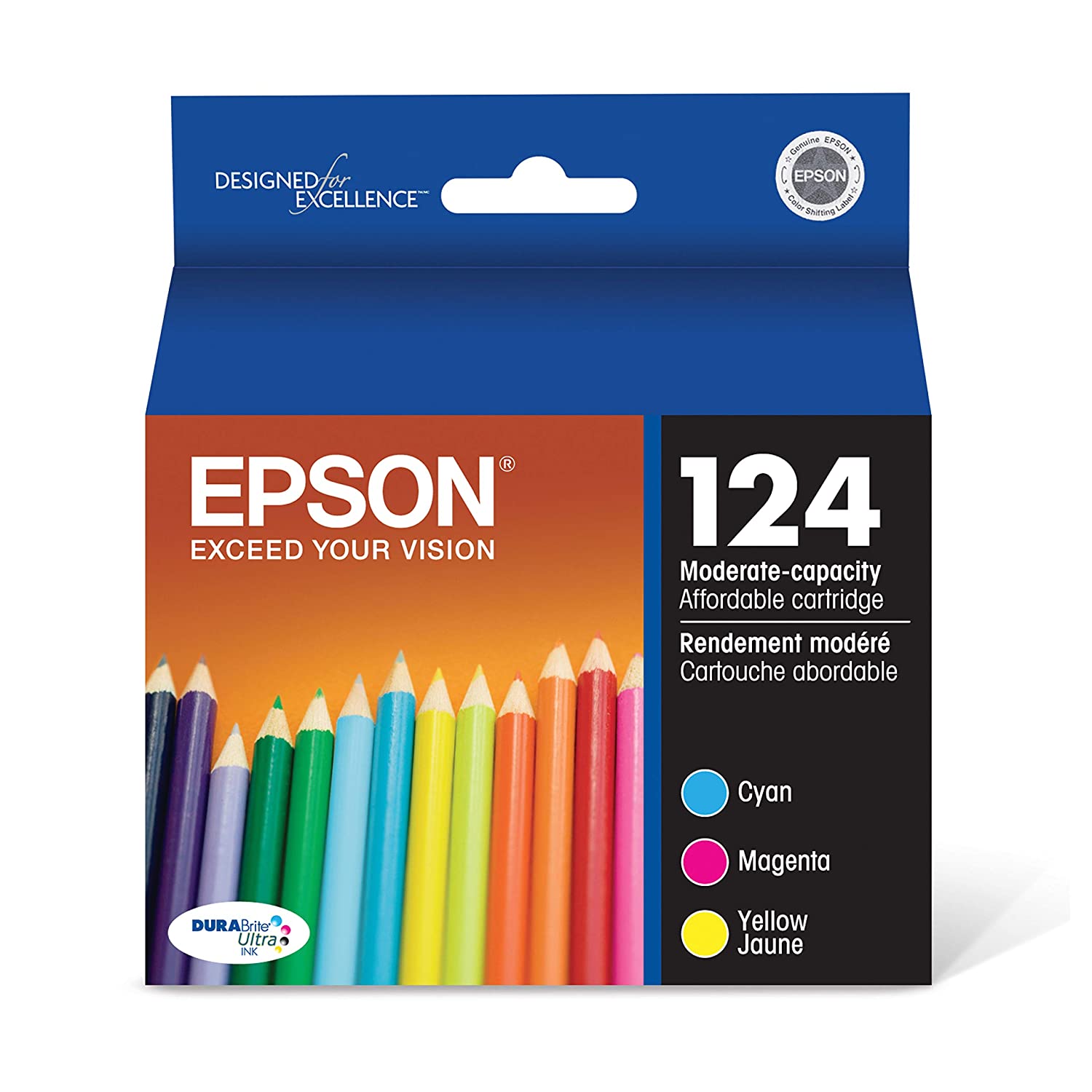 Absolute Toner Epson 124 Original Genuine OEM Combo Ink Cartridge | T124520S Original Epson Cartridge