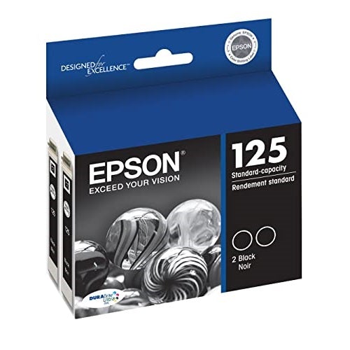 Absolute Toner Epson 125 Original Genuine OEM Standard-Capacity Black Ink Cartridges | T125120S Original Epson Cartridge