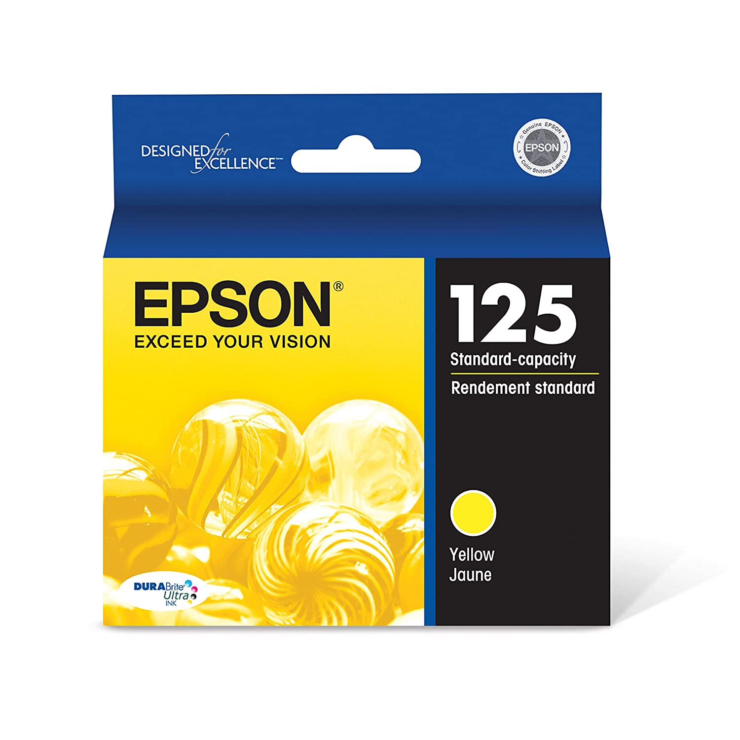 Absolute Toner Epson 125 Original Genuine OEM Durabrite Yellow Ink Cartridge | T125420S Orignal Epson Cartridges