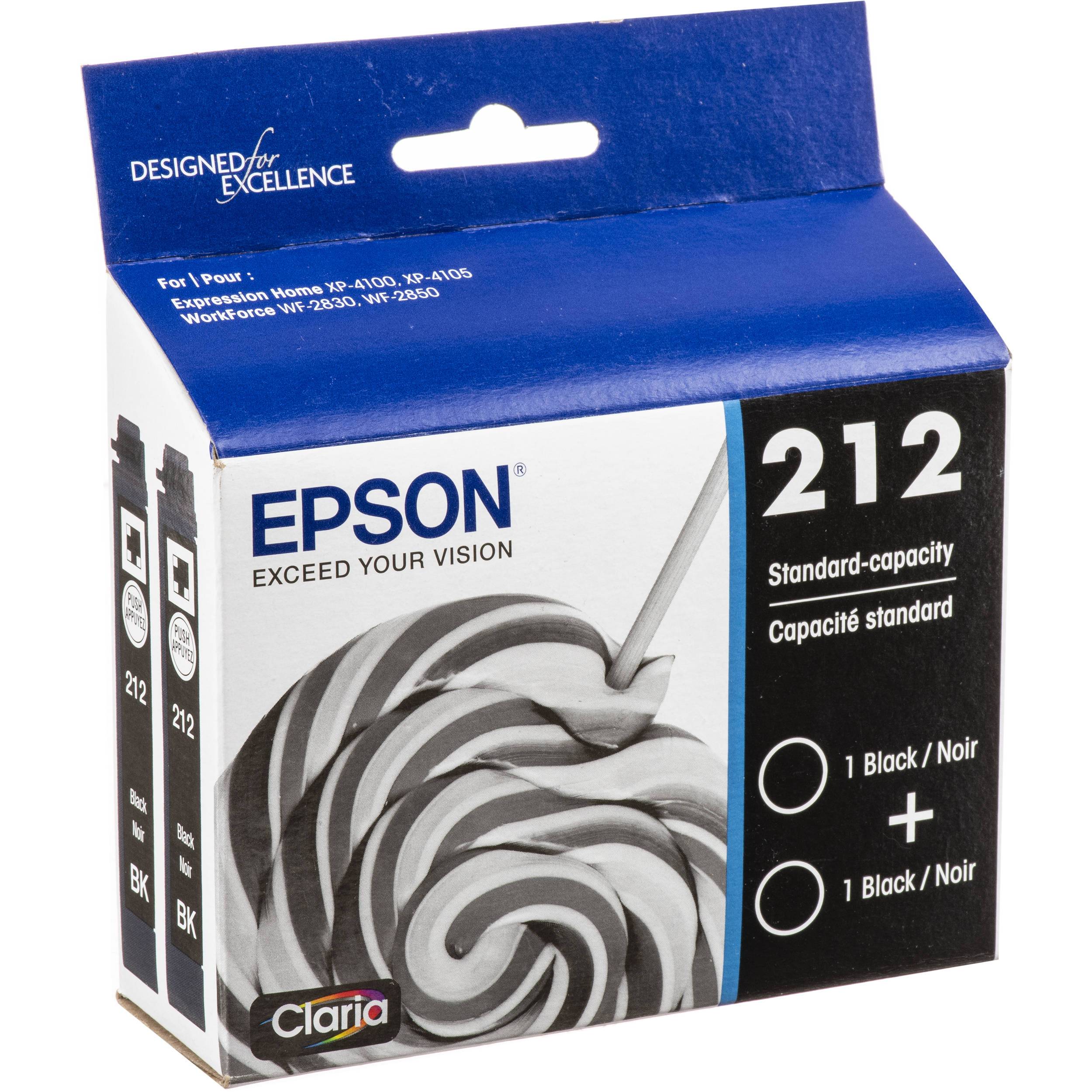 Absolute Toner Epson 202 Original Genuine OEM Durabrite Dual Black Ink Cartridge | T212120D2 Original Epson Cartridge