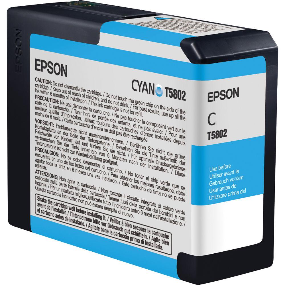 Absolute Toner Epson Original Genuine OEM Cyan Ink Cartridge | T580200 Original Epson Cartridge