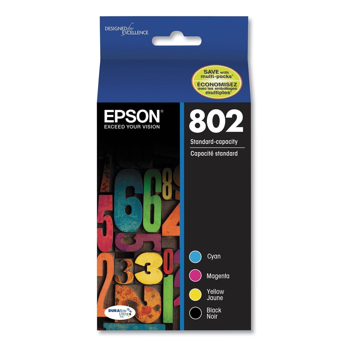 Absolute Toner Epson 802 Original Genuine OEM Combo Ink Cartridge | T802120BCS Original Epson Cartridge