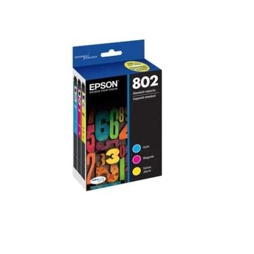 Absolute Toner Epson 802 Original Genuine OEM Tri Color Ink Cartridge | T802520S Original Epson Cartridges