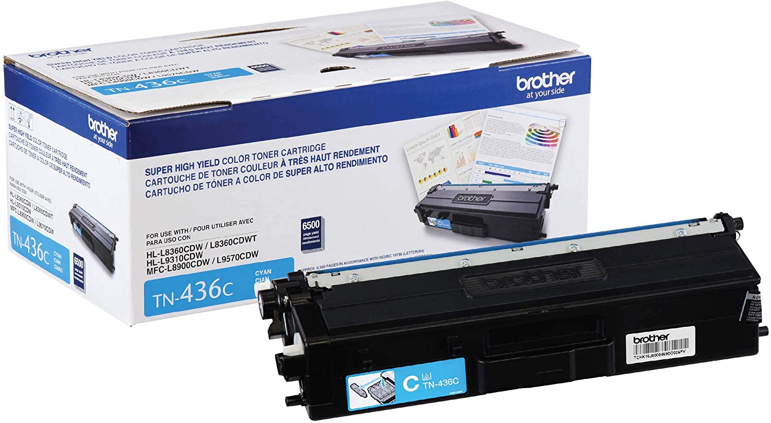 Absolute Toner Brother Genuine OEM TN-436C Super High Yield Cyan Toner Cartridge, Yield up to 6,500 pages Original Brother Cartridges