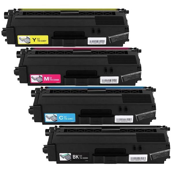 Absolute Toner Compatible Brother TN-336 TN336 High Yield Color (Black/Cyan/Magenta/Yellow) Toner Cartridge Combo Pack Brother Toner Cartridges
