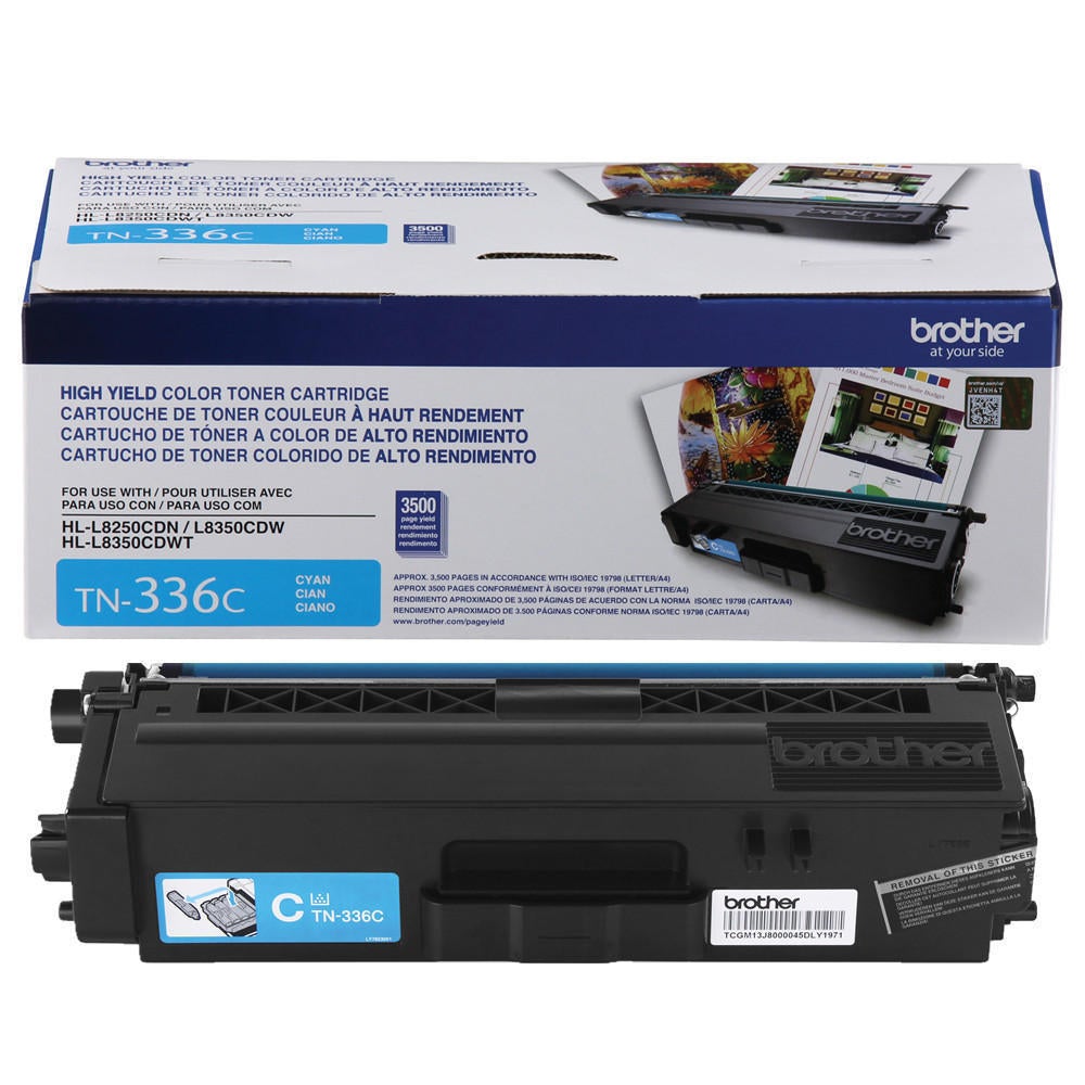 Absolute Toner Brother Genuine OEM TN336C High Yield Cyan Toner Cartridge, Page Yield Up To 3,500 Pages Original Brother Cartridges