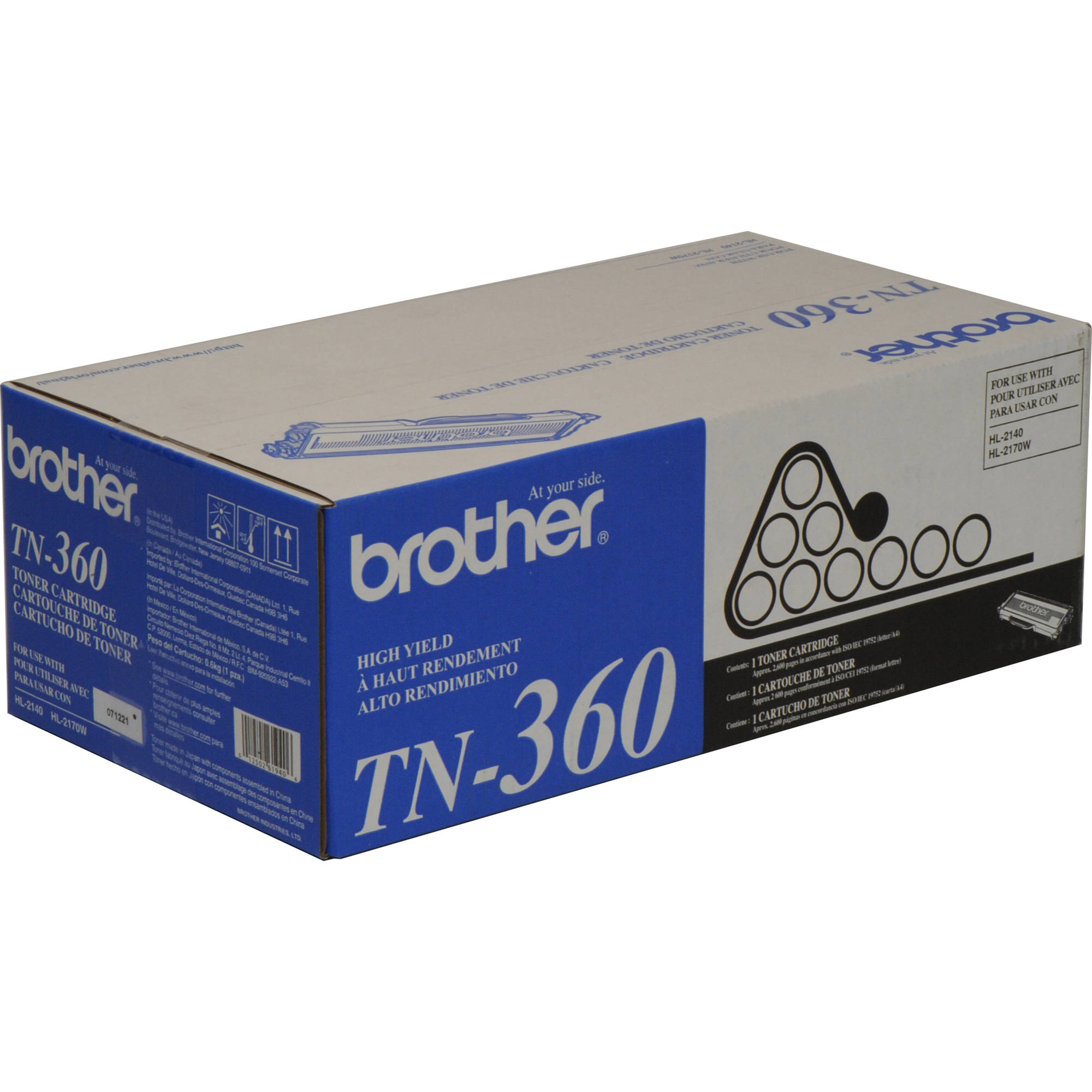 Absolute Toner Brother Genuine OEM TN360 High Yield Toner Cartridge - Black Original Brother Cartridges