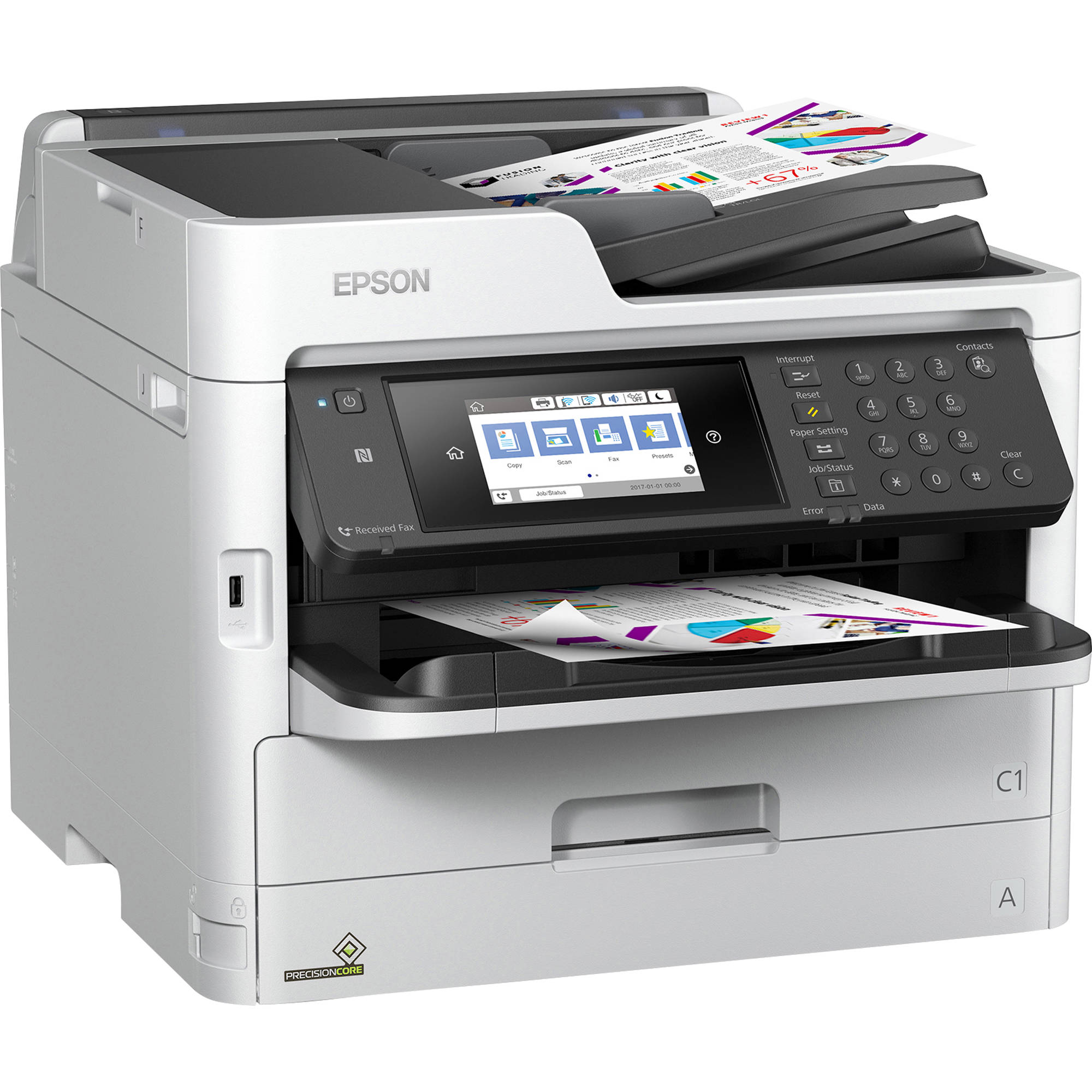 Absolute Toner New Epson WorkForce Pro WF-C5790 Network Multifunction Color Printer With Replaceable Ink Pack System For Office Use Showroom Color Copier
